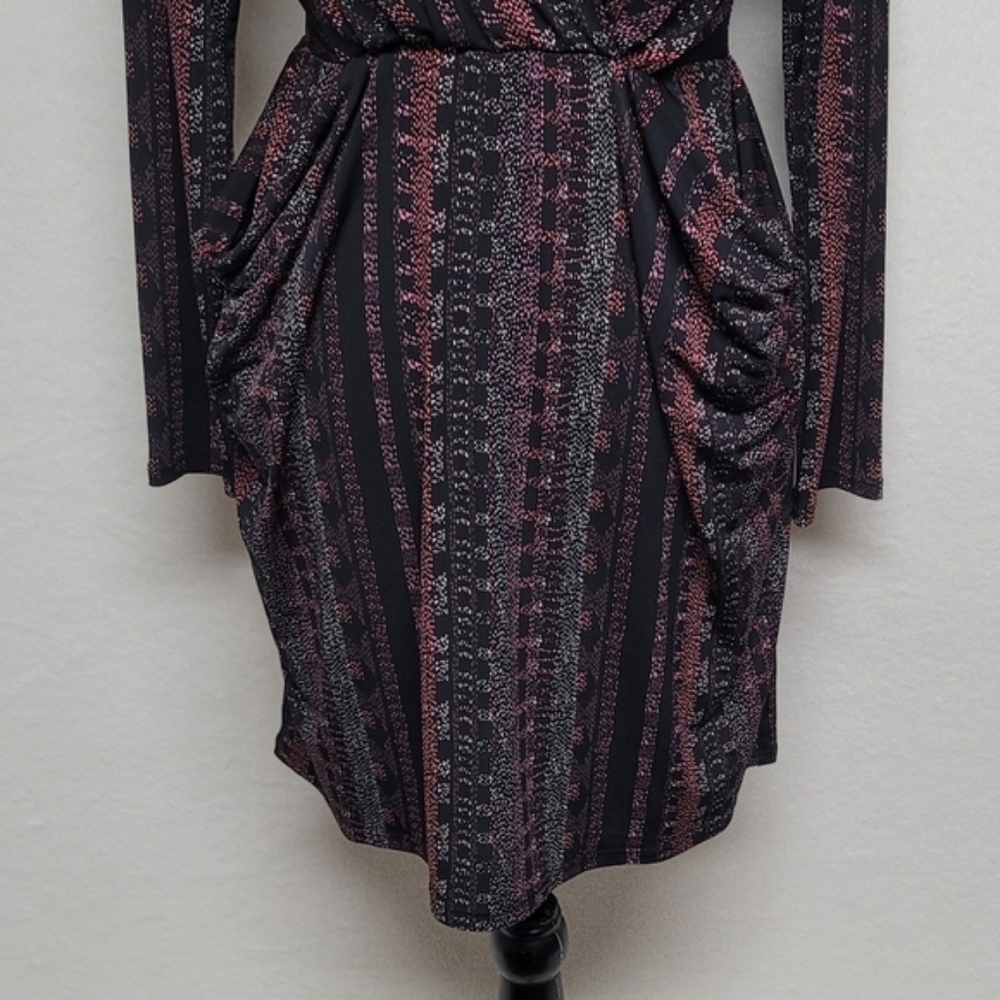 Bcbgeneration Burgundy Multi Surplice Neckline Lo… - image 6